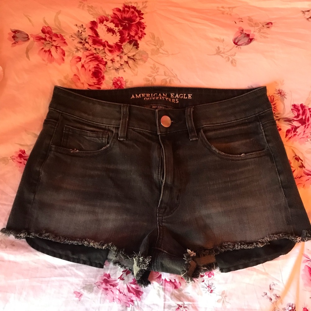 Black American Eagle High Waisted Shorts
